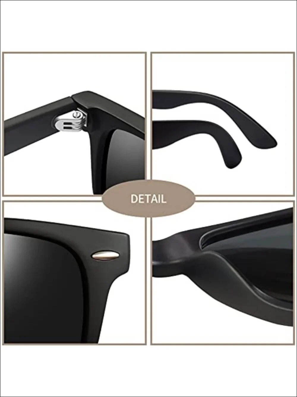 Square Polarized Sunglasses UV400 Unisex Full Frame Lightweight